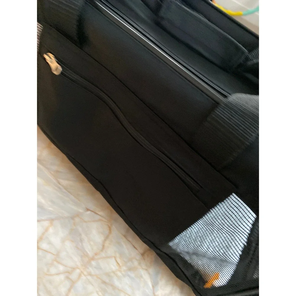Black Soft Sided Pet Carrier Small Dog Cat Travel Bag with Mesh Windows Strap